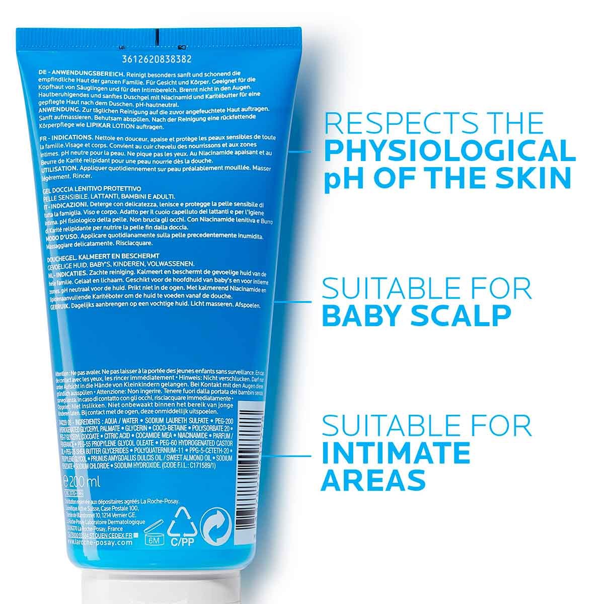 La Roche Posay ProductPage Eczema Lipikar Gel Lavant 200ml 33378724187