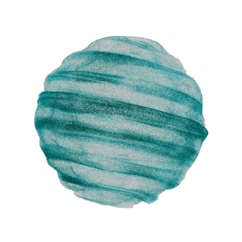 Représentation abstraite de l'ingrédient azélaïque sous la forme d'une illustration sphérique avec des couches de couleur vert-bleu ondulées et texturées.