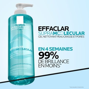 Effaclar gel pour peau grasse avec résultat moins de brillance après 4 semaines