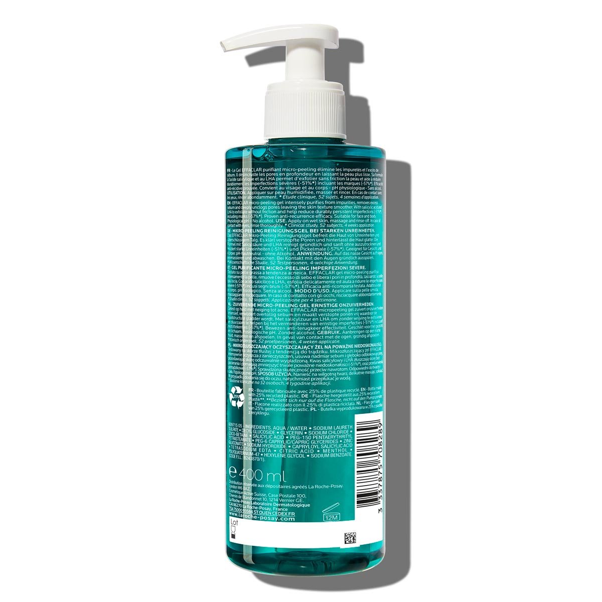 Dos du produit Effaclar Micro Peeling Purifying Gel 400ml 2% Salicylic Acid Oily Skin BSS