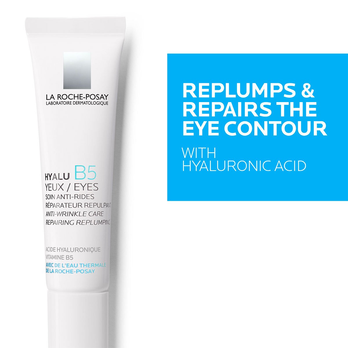 Soin contour des yeux anti-âge Hyalu B5, une crème anti-rides à l'acide hyaluronique pour réparer et régénérer le contour des yeux.