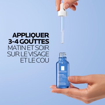 Appliquez 3 à 4 gouttes du sérum Toleriane Dermallergo matin et soir sur le visage et le cou.